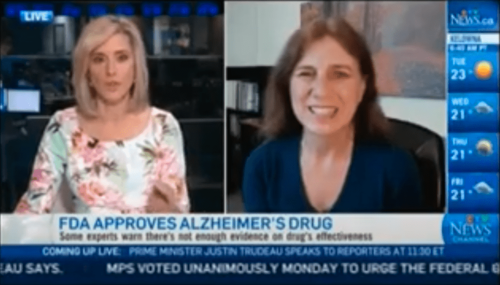 CTV News Channel with Dr. Sharon Cohen on FDA approval of Aducanumab